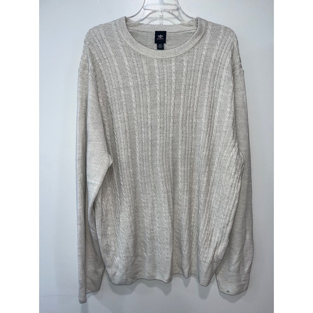 Dockers Mens Size XL Beige Cable Knit‎ Sweater
